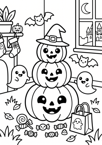 ハロウィンのぬりえ 無料印刷